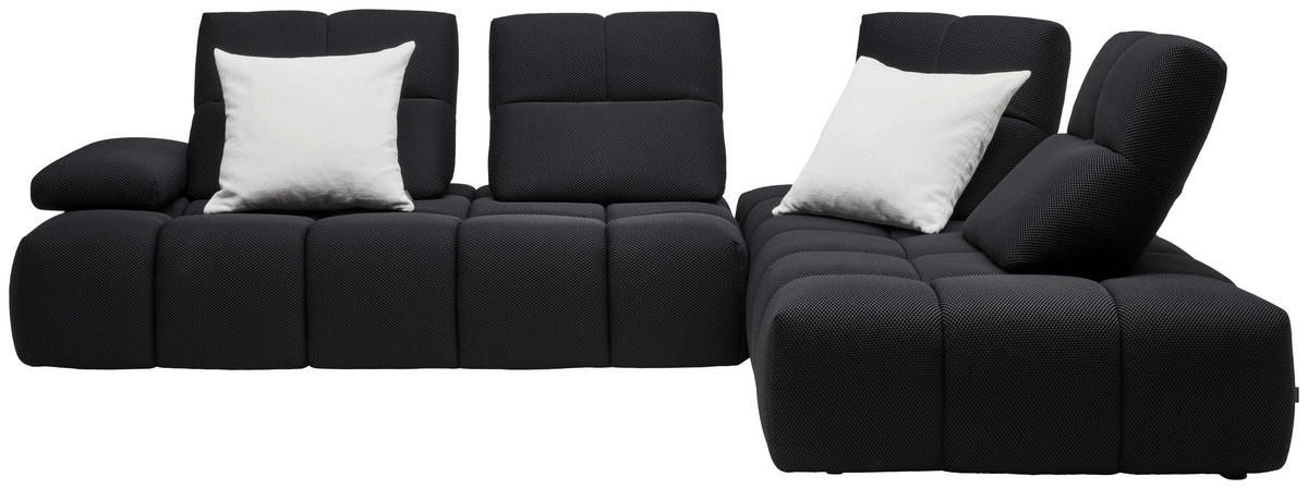 ECKSOFA in Struktur Schwarz  - Schwarz, Design, Kunststoff/Textil (313/233cm) - Emilio Belluti