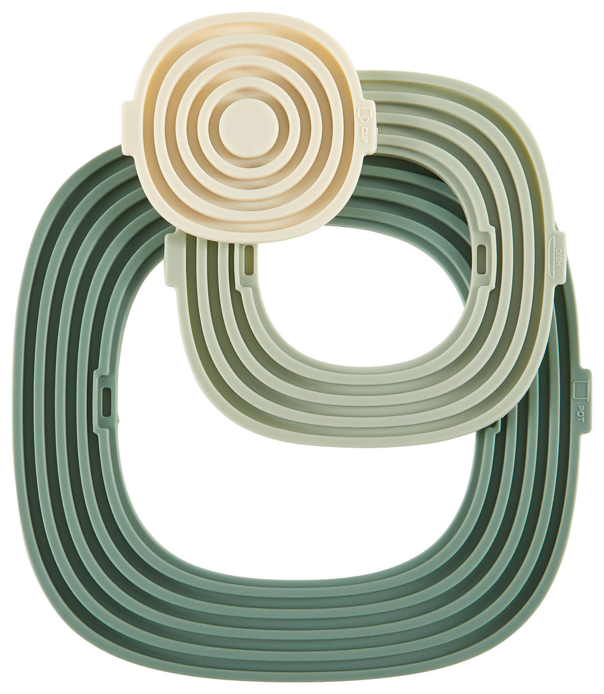 UNTERSETZER 3-teilig  - Petrol/Creme, Basics, Kunststoff - Homeware Profession.