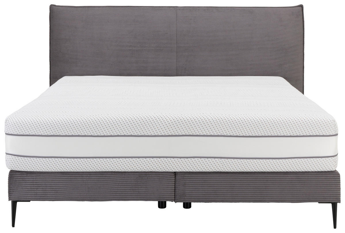 BOXSPRINGBETT 180/200 cm  in Anthrazit  - Anthrazit/Schwarz, Modern, Textil/Metall (180/200cm) - Beldomo - Sleep