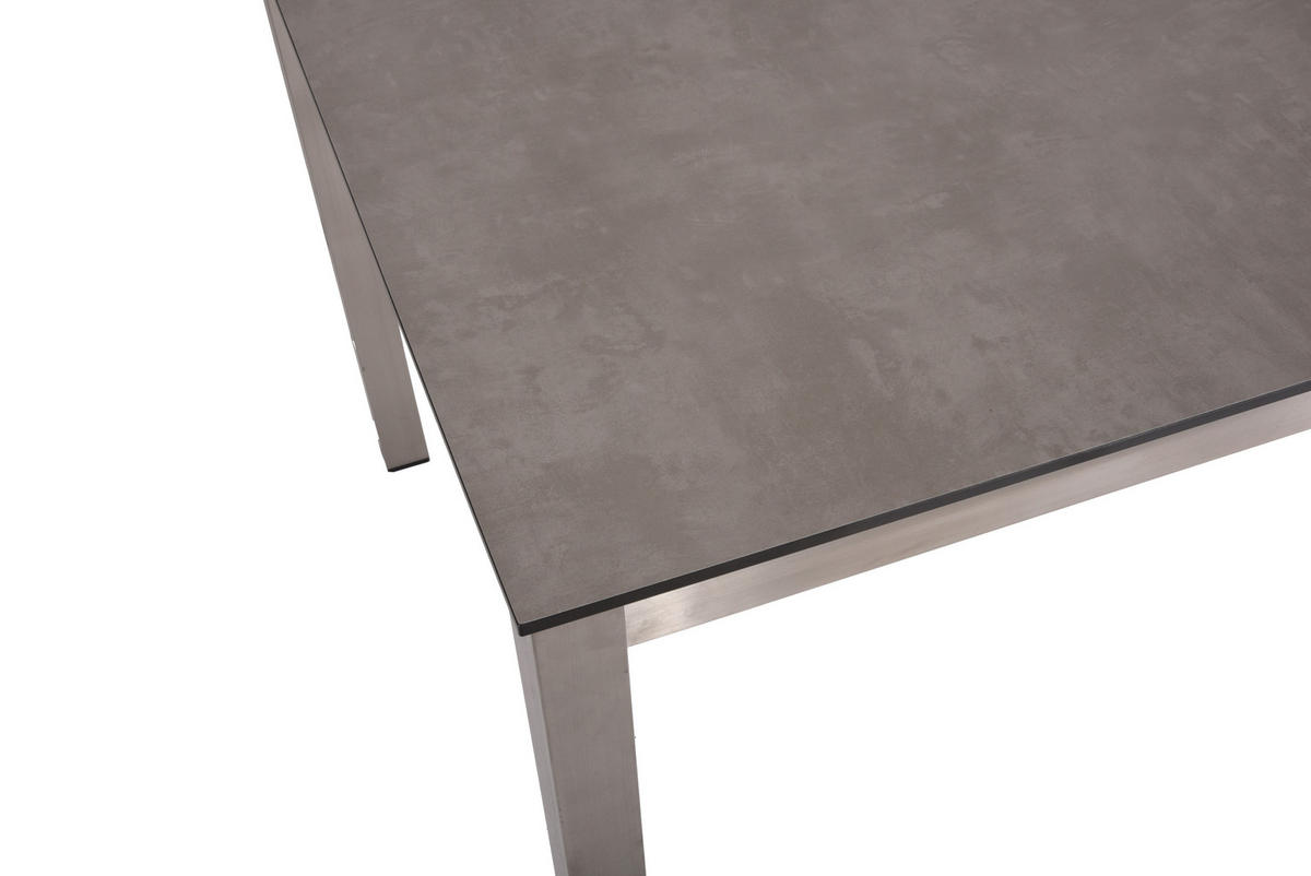 GARTENTISCH 158/90/74 cm Metall, Kunststoff rechteckig  - Silberfarben/Grau, Basics, Kunststoff/Metall (158/90/74cm) - Gardenson