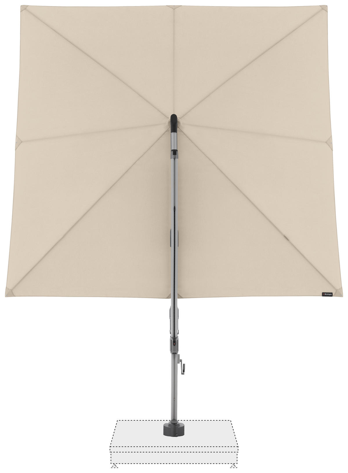 AMPELSCHIRM 320x320 cm Naturfarben  - Silberfarben/Alufarben, KONVENTIONELL, Textil/Metall (320/320cm) - KNIRPS