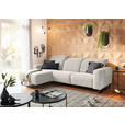 ECKSOFA  in Cord Creme  180/266 cm  - Creme/Schwarz, KONVENTIONELL, Textil/Metall (180/266cm) - Hom`in