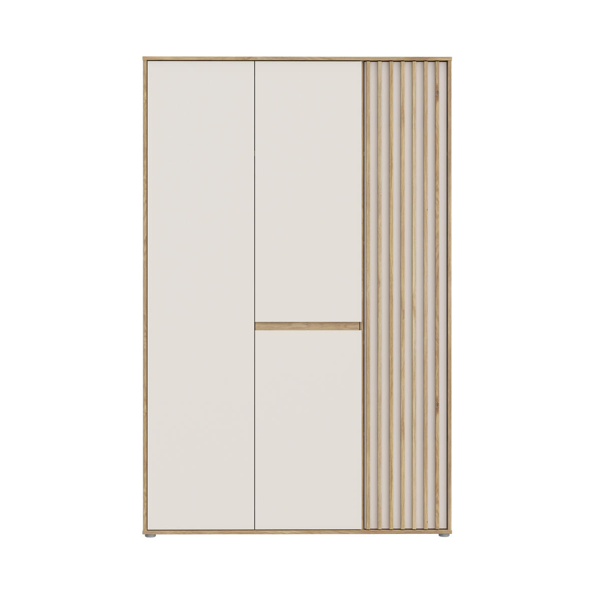 Dulap Cu Uși Rotative, 128,7/200/54 cm, culoare lemn stejar, nisipiu - culoare lemn stejar/nisipiu, Basics, plastic/metal (128,7/200/54cm) - Hom`in