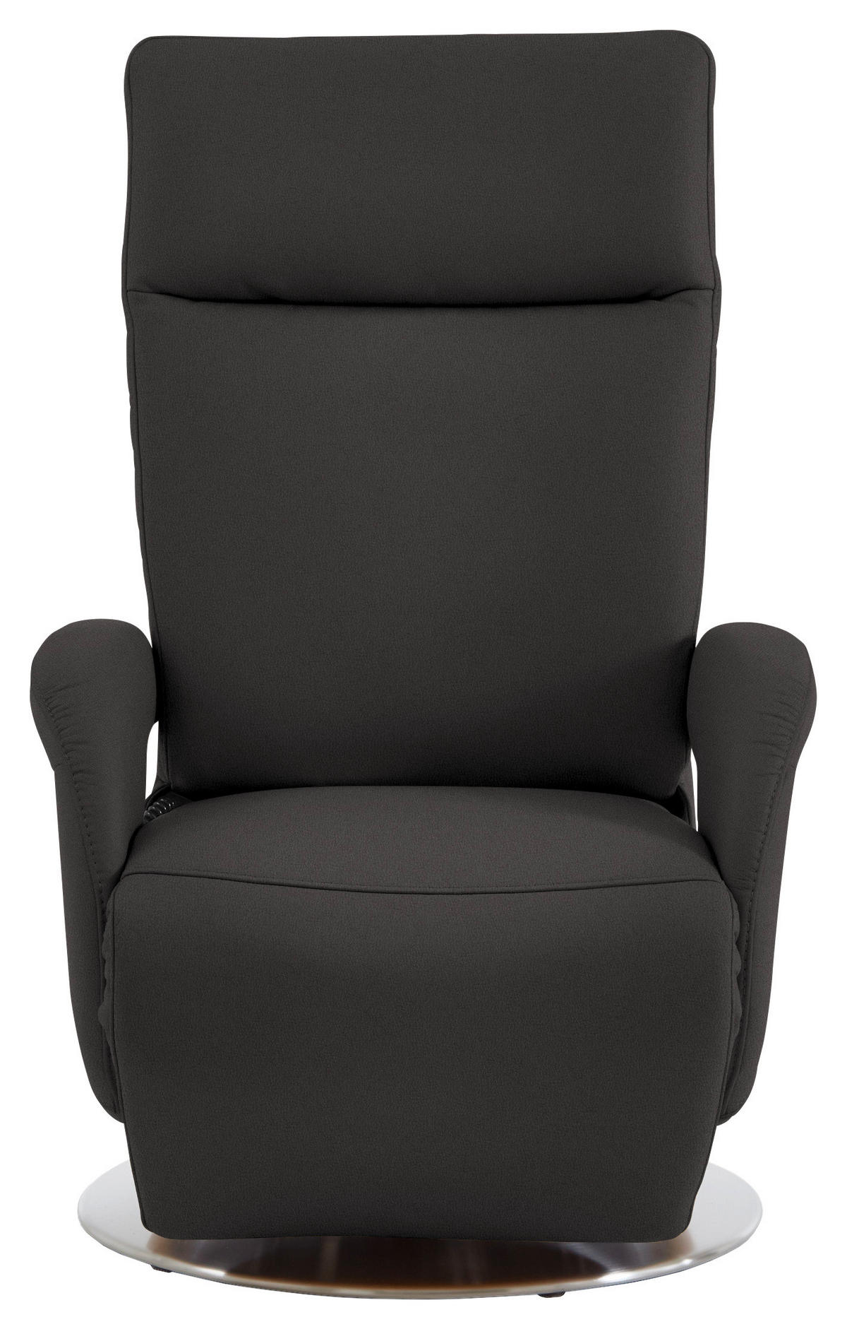 RELAXSESSEL in Leder Dunkelbraun  - Edelstahlfarben/Dunkelbraun, Design, Leder/Metall (70/108/80cm) - Cantus