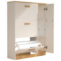 SKOSKÅP Halom  i  - vit/honungsek, Lifestyle, trämaterial (80/105/24cm) - MID.YOU