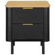 NACHTSCHRANK 45/52/40 cm  - Eichefarben/Goldfarben, Trend, Holzwerkstoff/Metall (45/52/40cm) - Xora