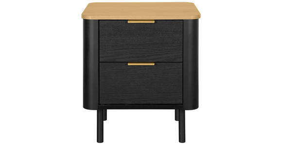 NACHTSCHRANK 45/52/40 cm - Eichefarben/Goldfarben, Trend, Holzwerkstoff/Metall (45/52/40cm) - Xora