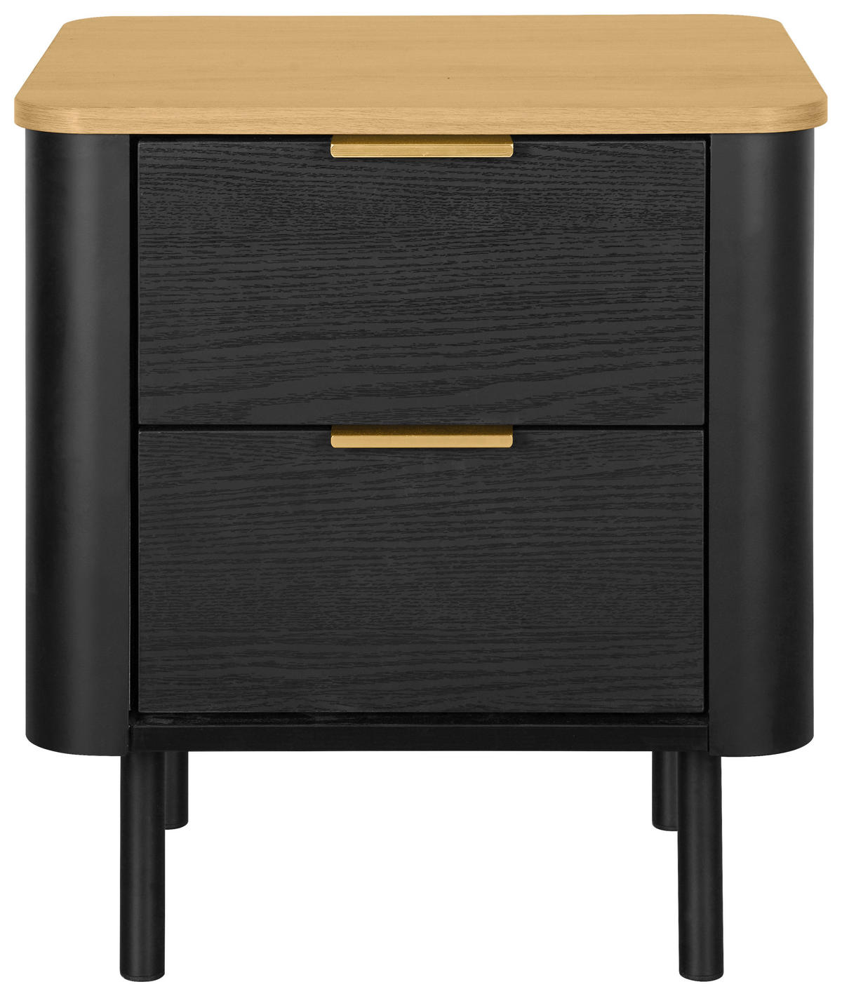 NACHTSCHRANK 45/52/40 cm  - Eichefarben/Goldfarben, Trend, Holzwerkstoff/Metall (45/52/40cm) - Xora