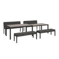 GARTENSET 12-teilig  - Dunkelgrau/Anthrazit, Design, Glas/Textil - Amatio