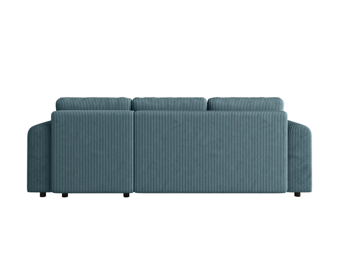 ECKSOFA inkl. Funktionen Türkis Cord  - Türkis/Schwarz, KONVENTIONELL, Kunststoff/Textil (260/200cm) - Xora