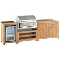 OUTDOORKÜCHE  - Edelstahlfarben/Titanfarben, Trend, Holz/Keramik (276/94,7/57,5cm)