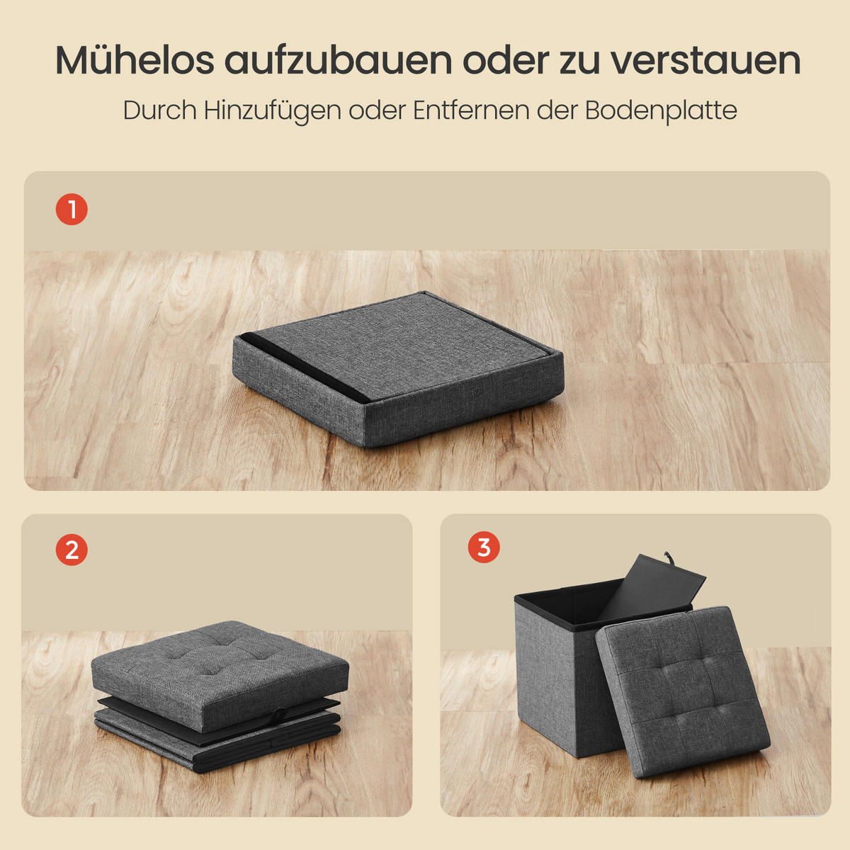 SITZBOX  - Dunkelgrau, Basics, Textil (30/30/30cm)