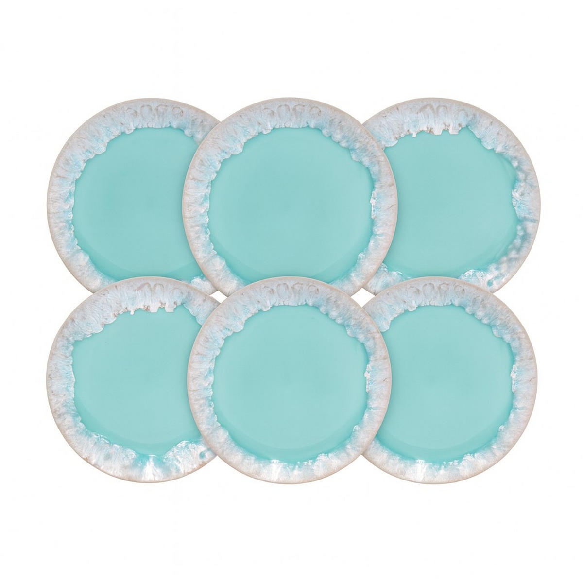 BROTTELLERSET Türkis 6-teilig 16 cm TAORMINA  - Türkis, Basics, Keramik (16cm) - Costa Nova