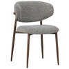 STUHL Webstoff Braun, Nussbaumfarben  - Nussbaumfarben/Braun, Design, Textil/Metall (53/79/58cm) - Novel