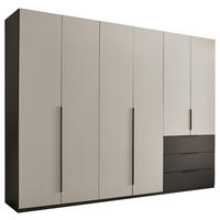 DREHTÜRENSCHRANK 300/225,5/60 cm 6-türig Graphitfarben, Hellgrau  - Hellgrau/Schwarz, MODERN, Holzwerkstoff/Kunststoff (300/225,5/60cm) - MID.YOU