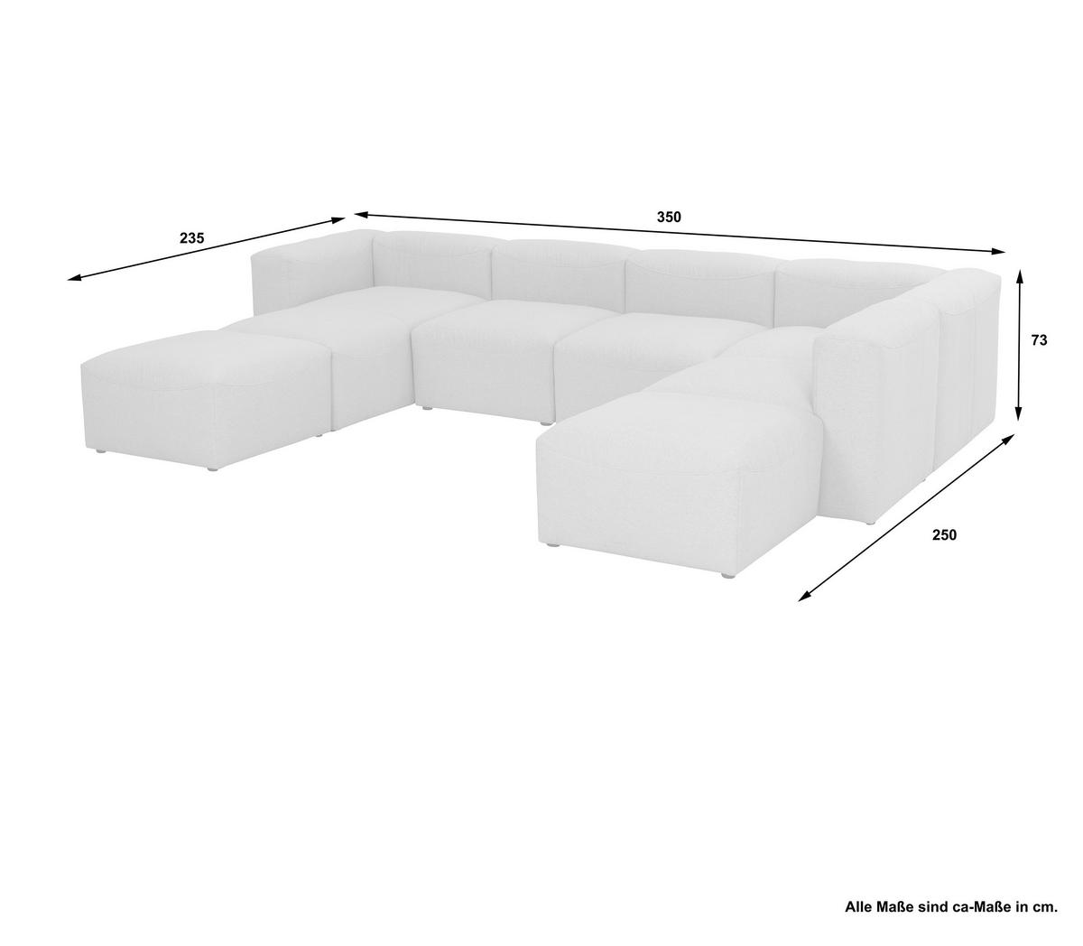 WOHNLANDSCHAFT Anthrazit Flachgewebe  - Anthrazit, Design, Kunststoff/Textil (235/350/250cm) - Max Winzer