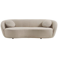 BIGSOFA Flachgewebe Beige  - Beige/Schwarz, Design, Kunststoff/Textil (245/81/120cm) - Ambia Home