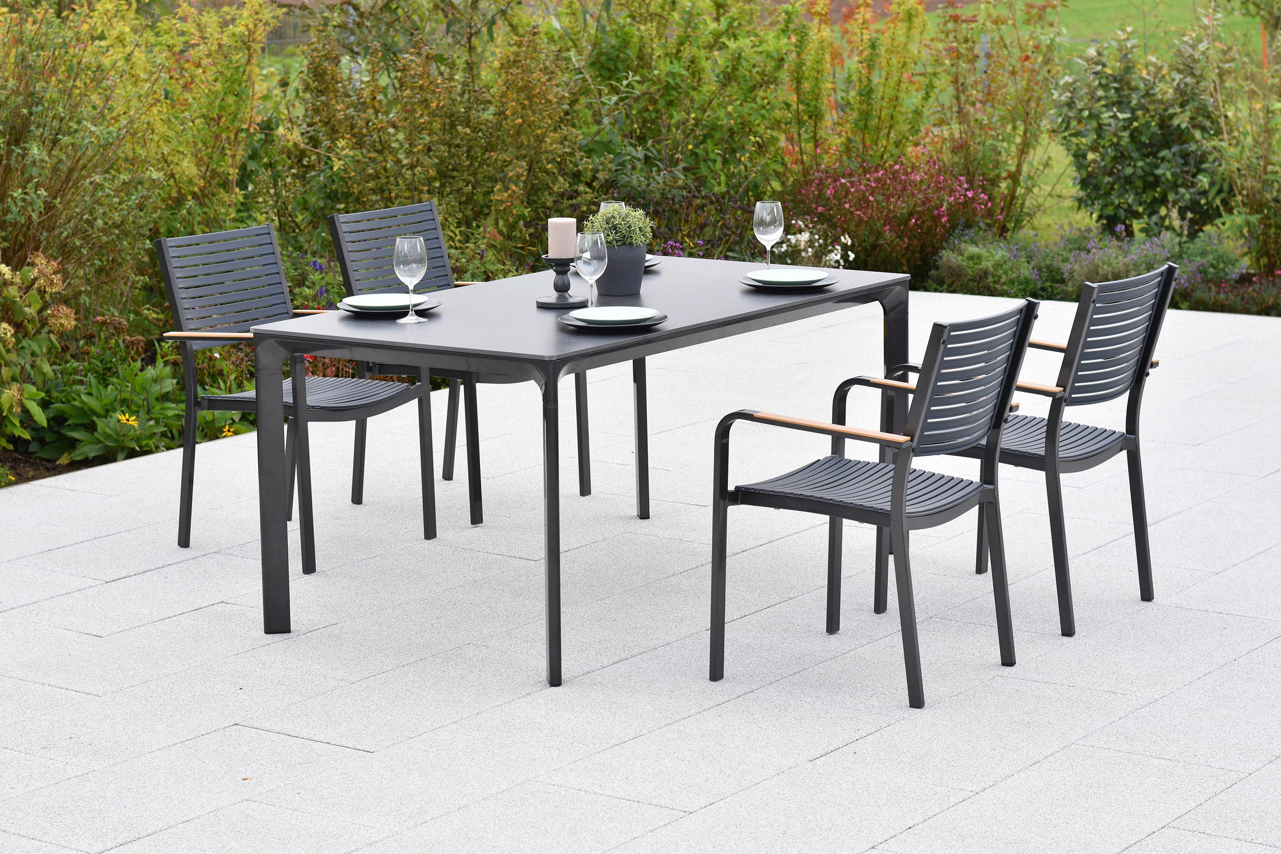 Gardenson Gartentischgruppe Paliano Graphit, Natur