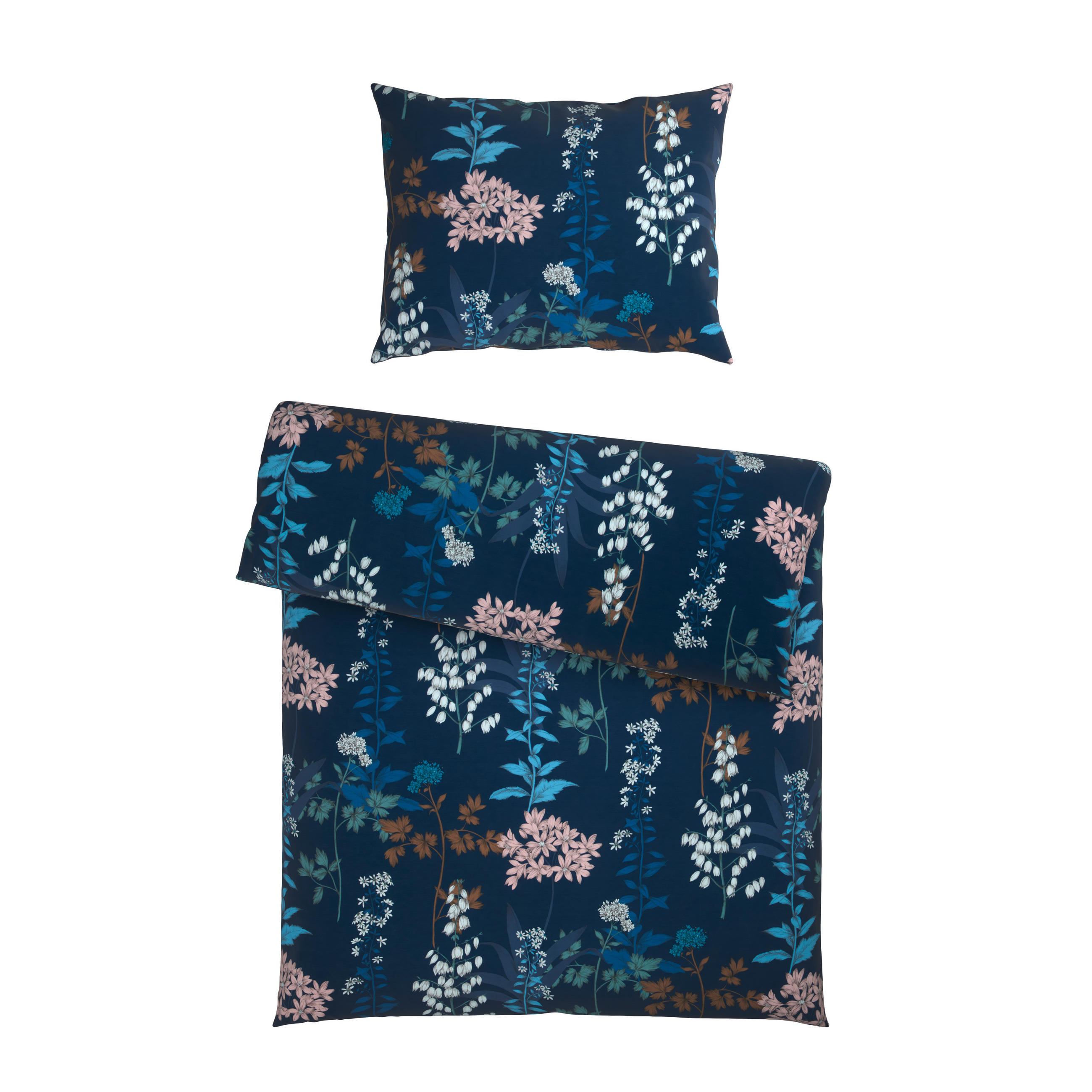 BETTWÄSCHE ATELIER Makosatin 140/200 cm  - Dunkelblau, Basics, Textil (140/200cm) - Estella