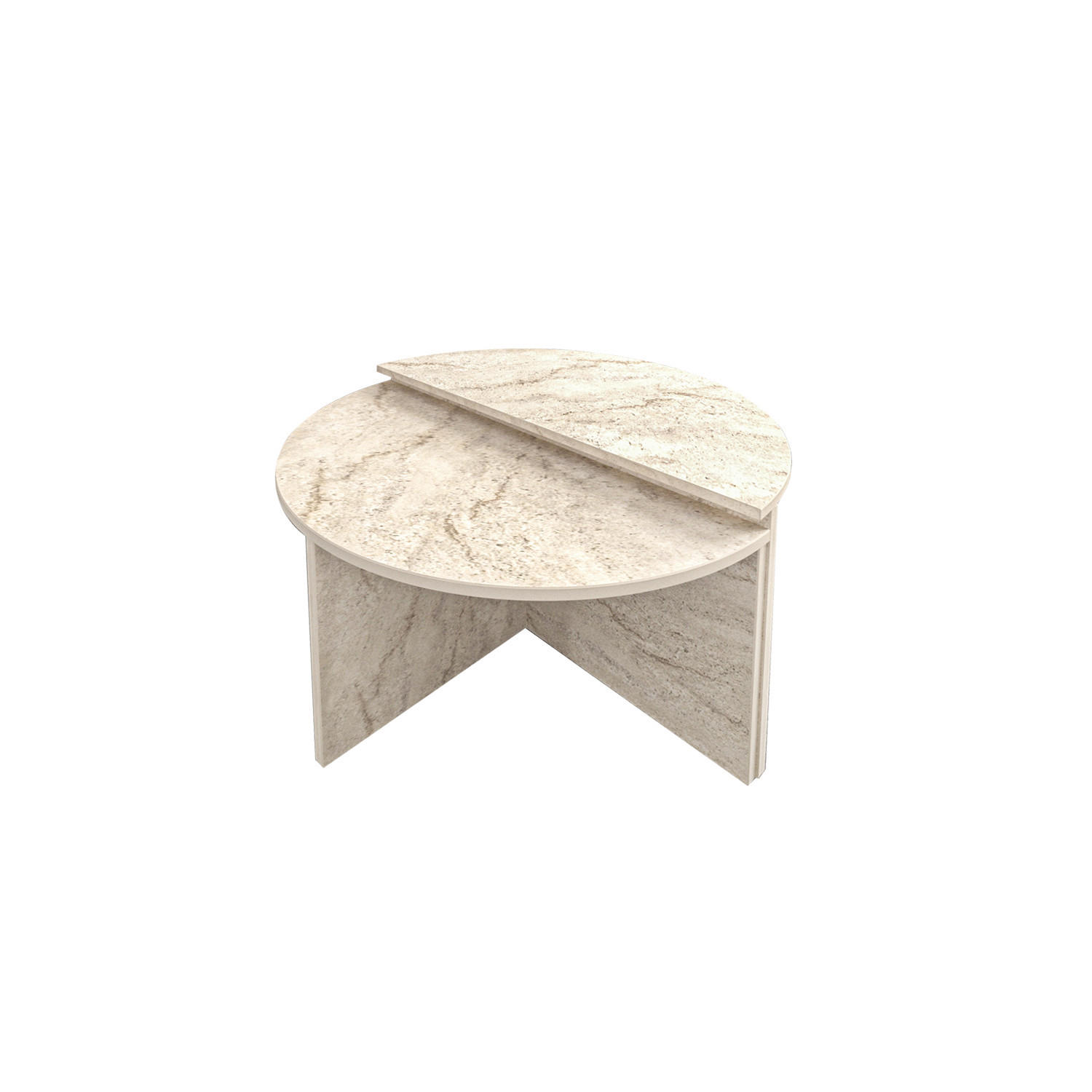COUCHTISCHSET Holzwerkstoff   - Beige, Design, Holzwerkstoff - Livetastic
