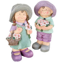 DEKORATIVNA FIGURA DIJETE - zelena/ljubičasta, Lifestyle, kamen (20,5/39/16cm)