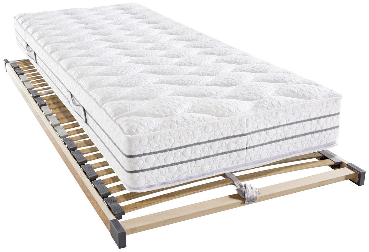 TASCHENFEDERKERNMATRATZE 90/200 cm Höhe ca. 24 cm 7 -Zonen - Weiß, Basics, Textil (90/200cm) - FAN