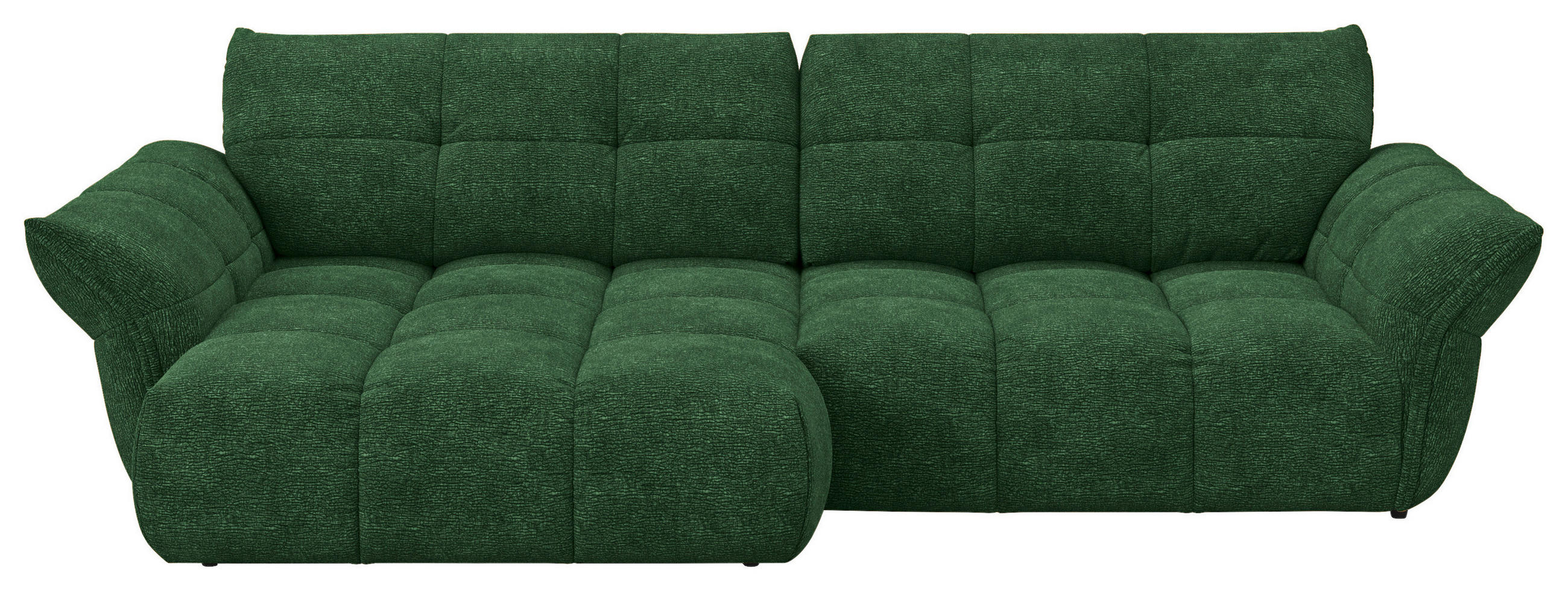 SAROKKANAPÉ textil sötétzöld  - fekete/sötétzöld, Design, műanyag/textil (177/312cm) - Welnova