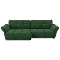 SAROKKANAPÉ textil sötétzöld  - fekete/sötétzöld, Design, műanyag/textil (177/312cm) - Welnova