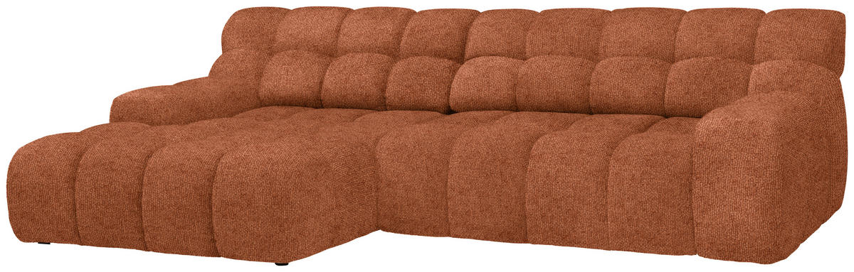 ECKSOFA Rostfarben Webstoff  - Rostfarben/Schwarz, MODERN, Kunststoff/Textil (180/297cm) - Welnova