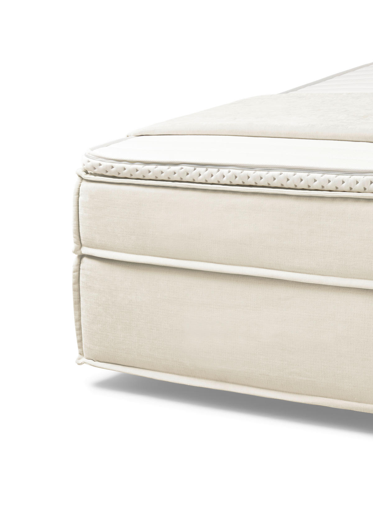 BOXSPRINGBETT 180/200 cm,  in Creme, Topper, H2 + H3 = mittel + fest  - Creme, Design, Kunststoff/Textil (180/200cm) - Musterring