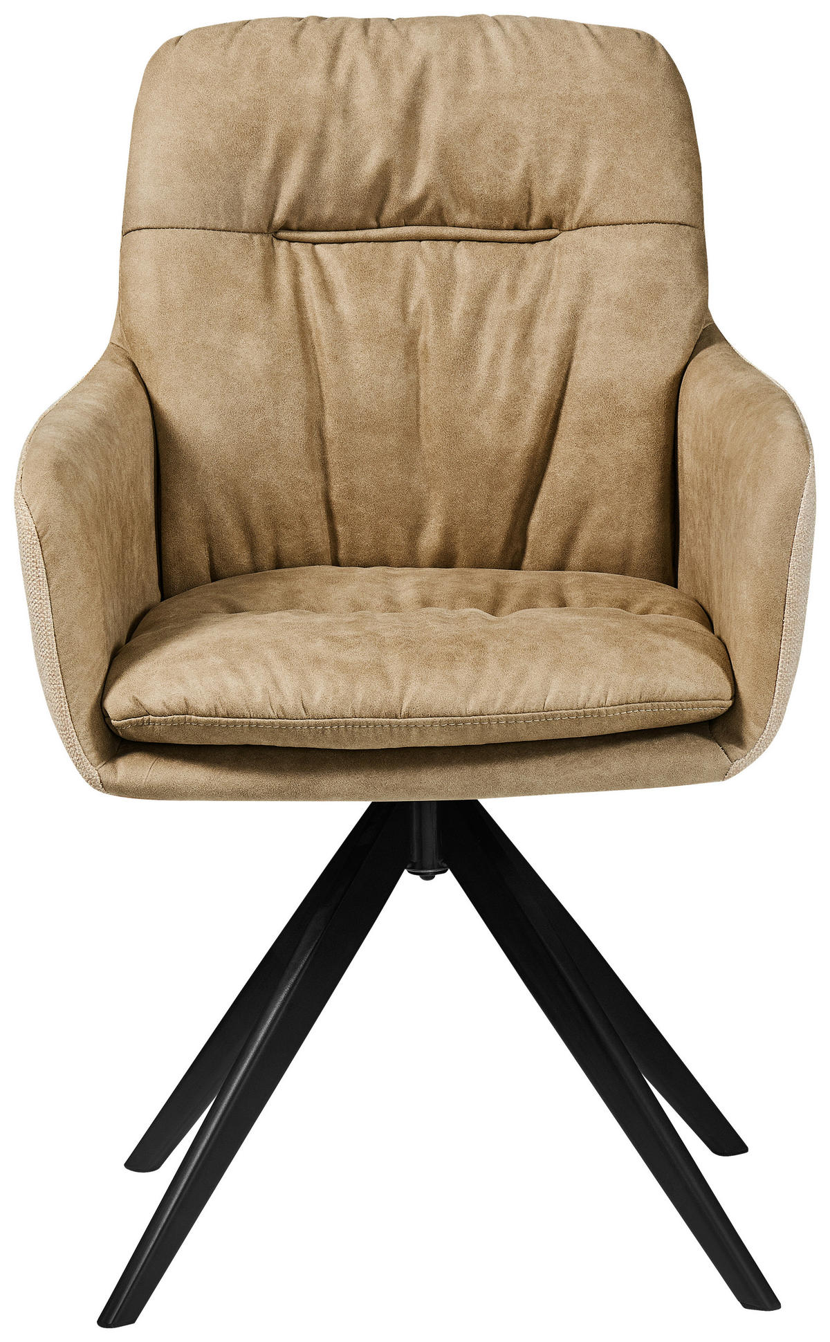 STOLIČKA S PODRÚČKAMI, kožený vzhľad, textilný výplet, sivohnedá - čierna/sivohnedá, Modern, kov/textil (57/87/64,5cm) - MID.YOU