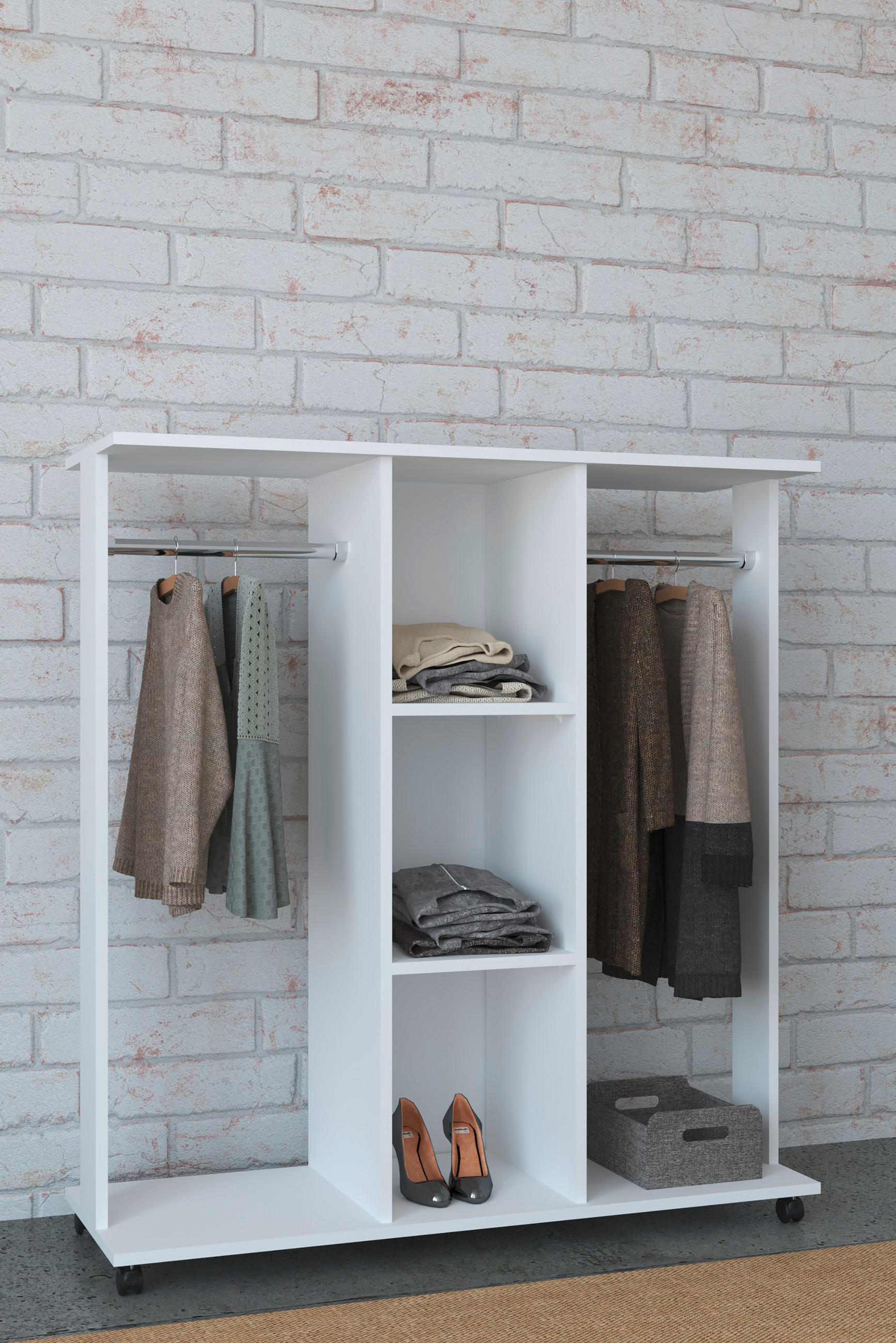 REGAL Weiß  - Weiß, MODERN, Holzwerkstoff/Kunststoff (116/124/40cm) - MID.YOU