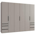 DREHTÜRENSCHRANK in Sahara - Schwarz/Sahara, KONVENTIONELL, Holzwerkstoff/Metall (300/236/58cm) - Hom`in