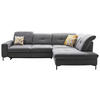 ECKSOFA in Chenille Grau  310/240 cm  - Schwarz/Grau, Design, Textil/Metall (310/240cm) - Xora