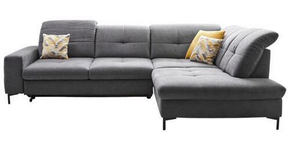 ECKSOFA Grau Chenille  - Schwarz/Grau, Design, Textil/Metall (310/240cm) - Xora