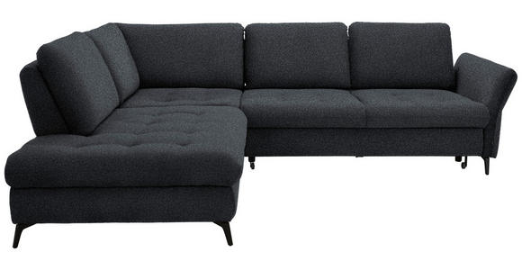 ECKSOFA Schwarz Bouclé - Schwarz, Natur, Textil/Metall (233/288cm) - Valnatura