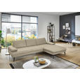 ECKSOFA in Echtleder Creme, Naturfarben  310/180 cm  - Creme/Schwarz, Design, Leder/Metall (310/180cm) - Dieter Knoll