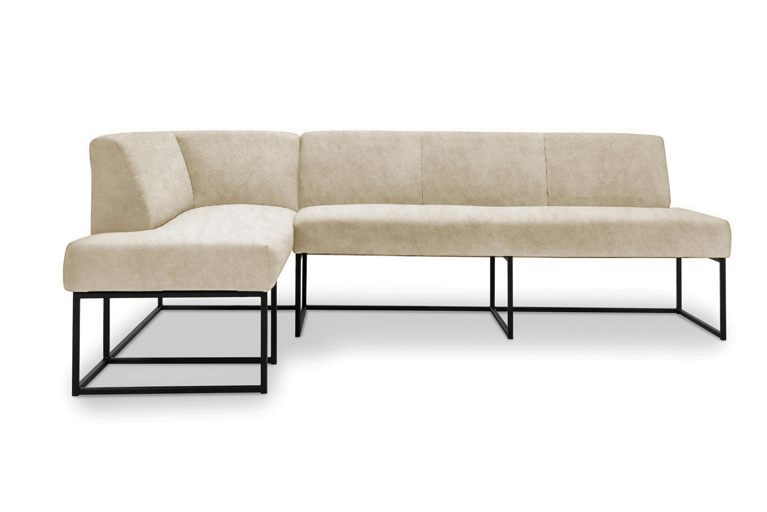 UGAONA KLUPA  boja peska   - crna/boja peska, Moderno, drvo/metal (245/159cm) - Livetastic