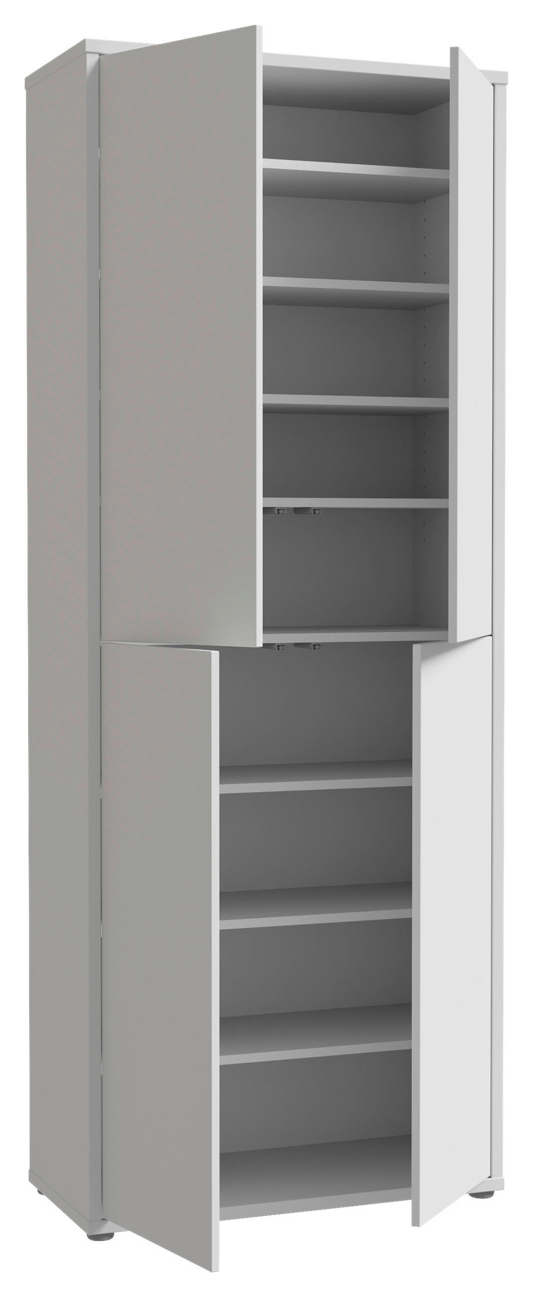 SCHUHSCHRANK  in 75/192/35 cm  - Hellgrau/Grau, Basics, Holzwerkstoff/Kunststoff (75/192/35cm) - Xora