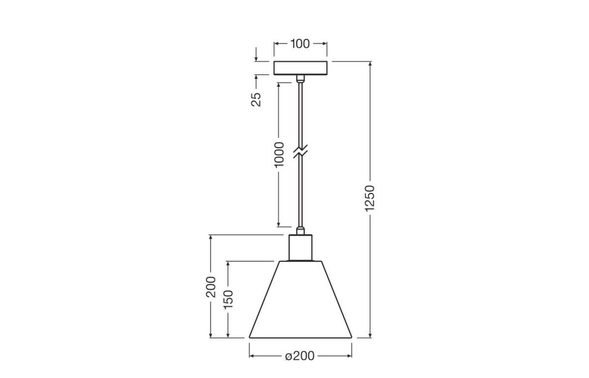 HÄNGELEUCHTE 20/125 cm  - Natur, Naturmaterialien/Metall (20/125cm) - Osram