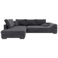 ECKSOFA in Cord Graphitfarben  - Schwarz/Graphitfarben, Konventionell, Holz/Textil (202/298cm) - MID.YOU