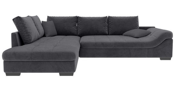 ECKSOFA Graphitfarben Cord  - Schwarz/Graphitfarben, KONVENTIONELL, Holz/Textil (202/298cm) - Carryhome