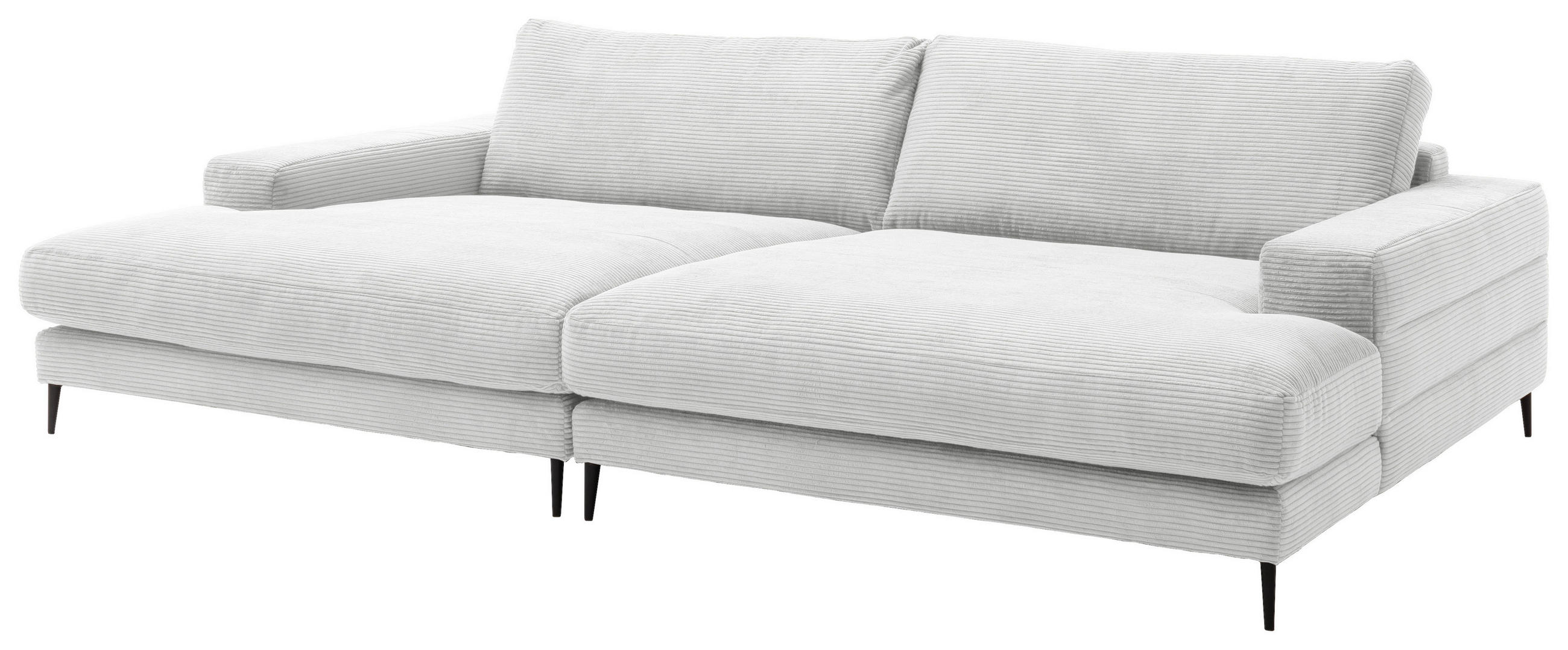 BIGSOFA in Cord Weiß  - Schwarz/Weiß, Design, Textil/Metall (296/83/177cm) - Dieter Knoll