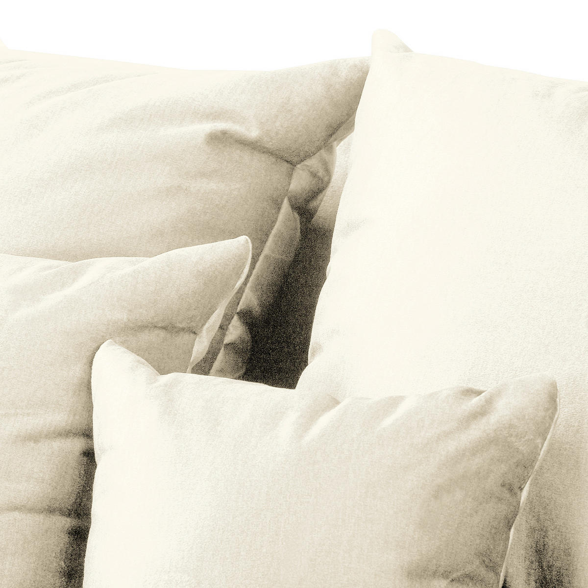 ECKSOFA Velours Beige  - Beige/Schwarz, Design, Kunststoff/Textil (284/243cm) - P & B