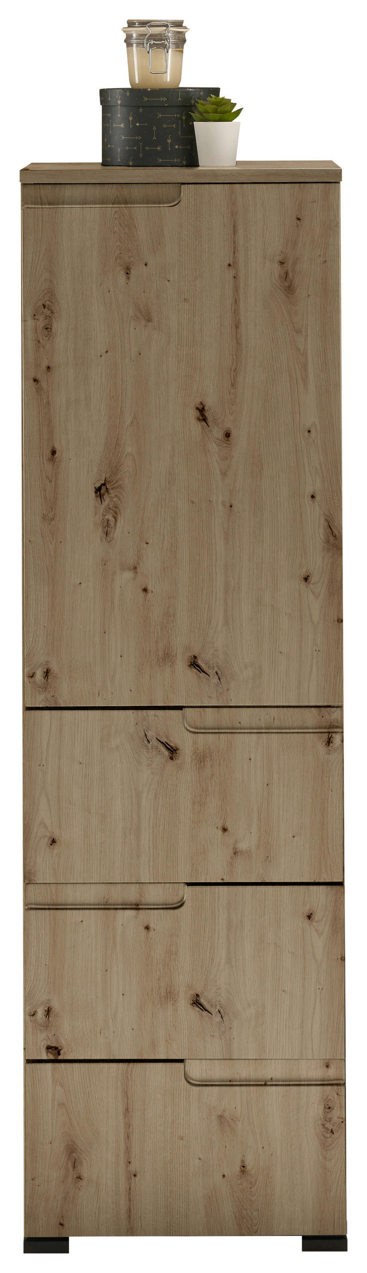 MIDISCHRANK 40/134/32 cm  - Schwarz/Eiche Artisan, Modern, Holzwerkstoff/Kunststoff (40/134/32cm) - MID.YOU