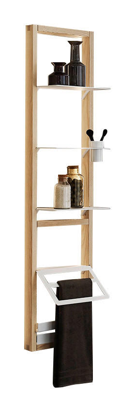 REGAL Esche massiv Eschefarben  - Eschefarben, Natur, Holz/Metall (38,4/153,6/23,5cm) - Valdera