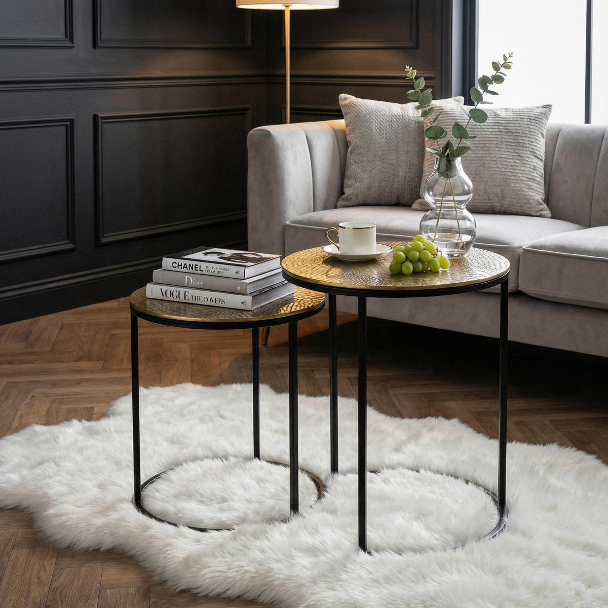 SET MIZIC, zlate barve  - zlate barve/črna, Design, kovina (40/40/48cm) - Livetastic