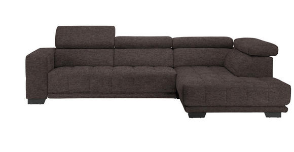 ECKSOFA  in Mikrofaser Braun  301/207 cm  - Schwarz/Braun, Design, Textil/Metall (301/207cm) - Xora