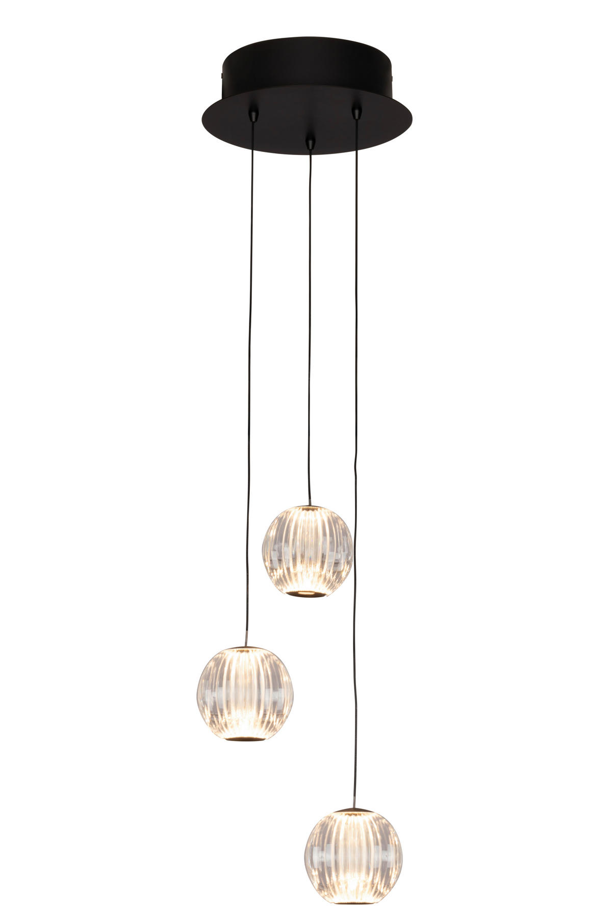 ZÁVESNÉ LED SVIETIDLO, 25/150 cm  - číra/čierna, Design, kov/plast (25/150cm) - Dieter Knoll