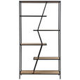 REGAL Schwarz, Eiche Artisan  - Schwarz/Eiche Artisan, Trend, Holzwerkstoff/Metall (93/180/28cm) - Carryhome